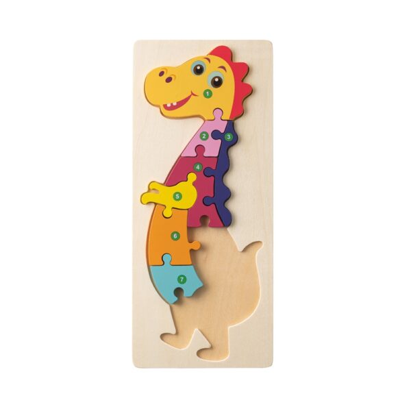 DIPLODOCO. Dinosaur-shaped puzzle in pine plywood