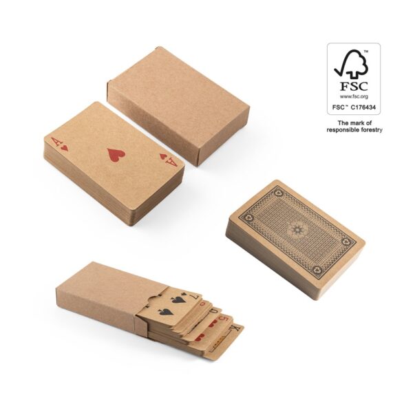 FISCHER. Deck of 54 classic cards in kraft paper, made from FSC™ certified material and other controlled materials