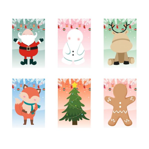 98154_106 GLIMN. Set of six sheets with Christmas figures and 3 sheets of stickers