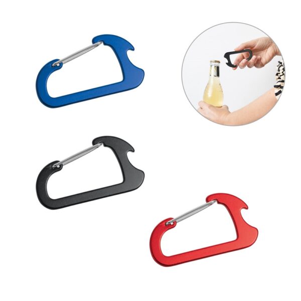 98824_set CLOSE. Carabiner with aluminium capsule opener