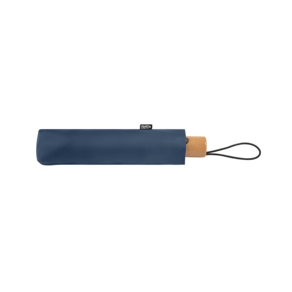 RIVER. Telescopic umbrella in 190T recycled polyester (100% rPET) pongee with automatic opening and closing