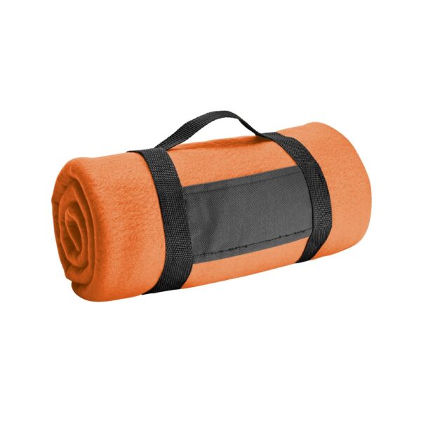 THORPE. Fleece blanket with removable handle (180 g/m²)