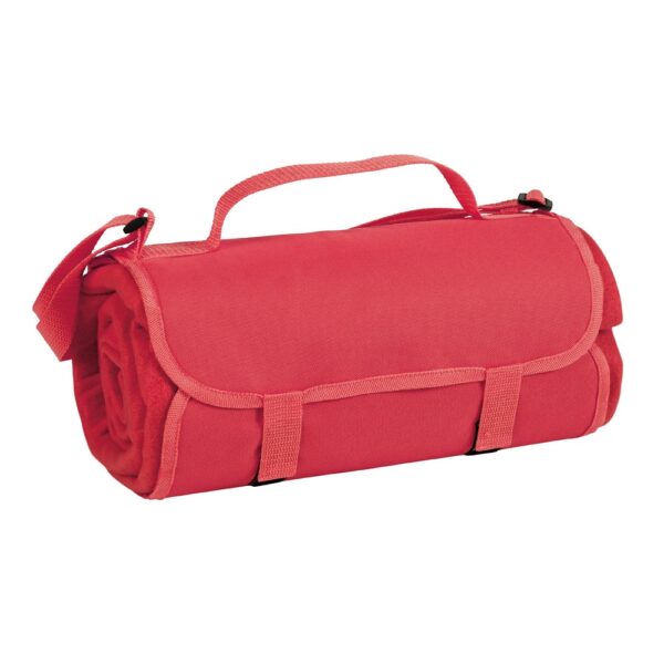 FLEECE. Fleece blanket with handle and strap (160 g/m²)
