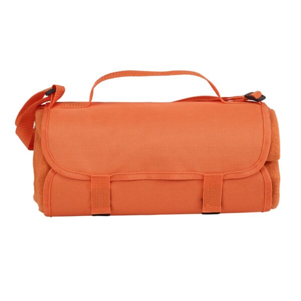 FLEECE. Fleece blanket with handle and strap (160 g/m²)