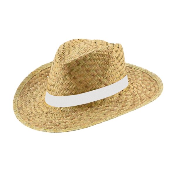 JEAN RIB. Natural straw hat with sublimated elastic band