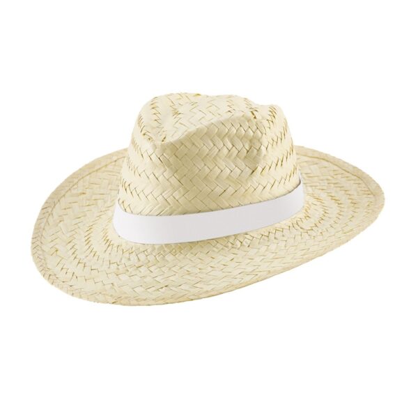 EDWARD RIB. Natural straw hat with sublimated elastic band