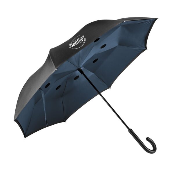 99146_104-logo ANGELA. 190T pongee reversible folding umbrella