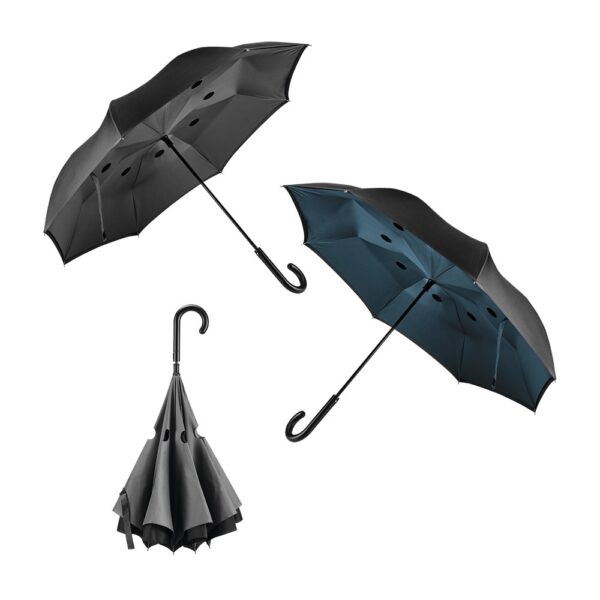99146_set ANGELA. 190T pongee reversible folding umbrella