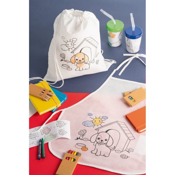 NILO. Children's apron for colouring in non-woven (80 g/m²)