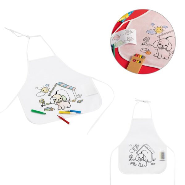 NILO. Children's apron for colouring in non-woven (80 g/m²)